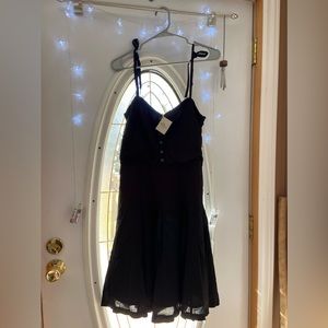 Black LLBEAN spagetti strap flare dress